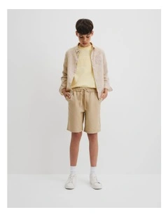 Teen Cotton Linen Short in Wheat