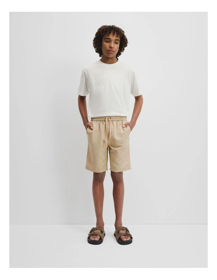 Teen Cotton Linen Short in Wheat image 2