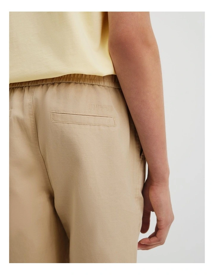 Teen Cotton Linen Short in Wheat image 3