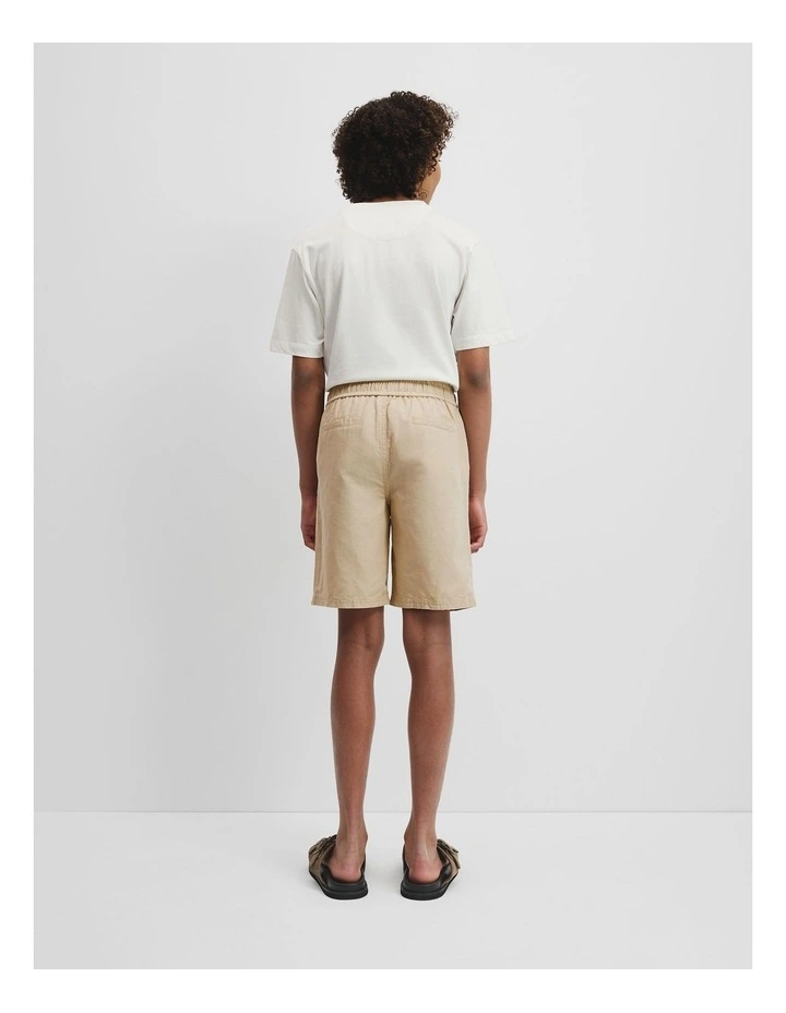 Teen Cotton Linen Short in Wheat image 4