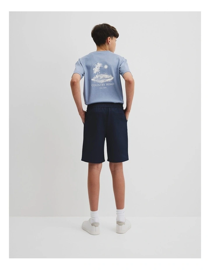 Teen Cotton Linen Short in Navy image 4