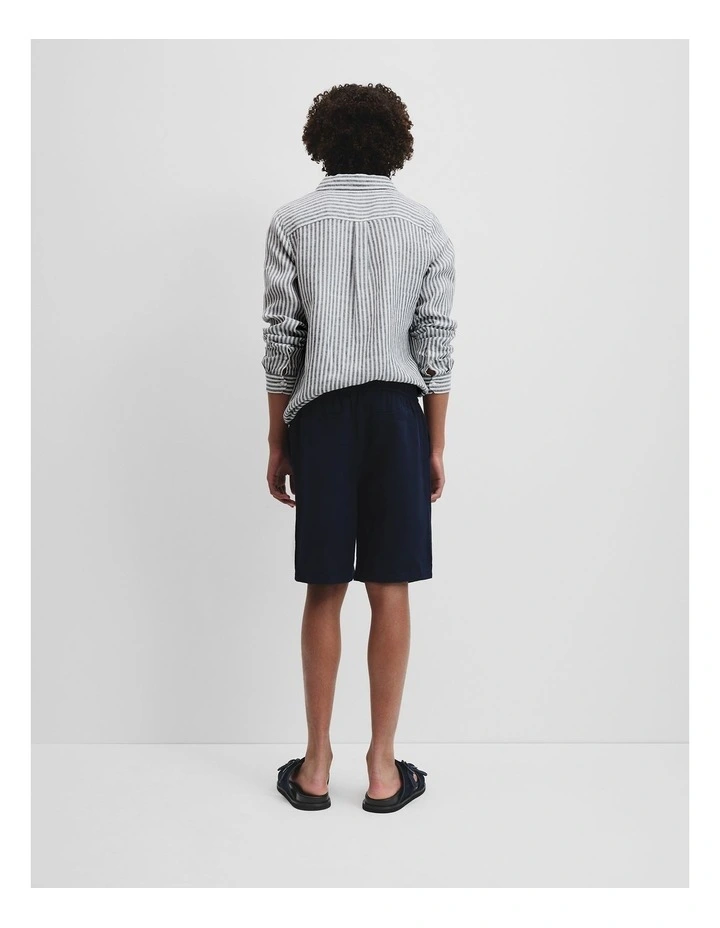 Teen Cotton Linen Short in Navy image 4