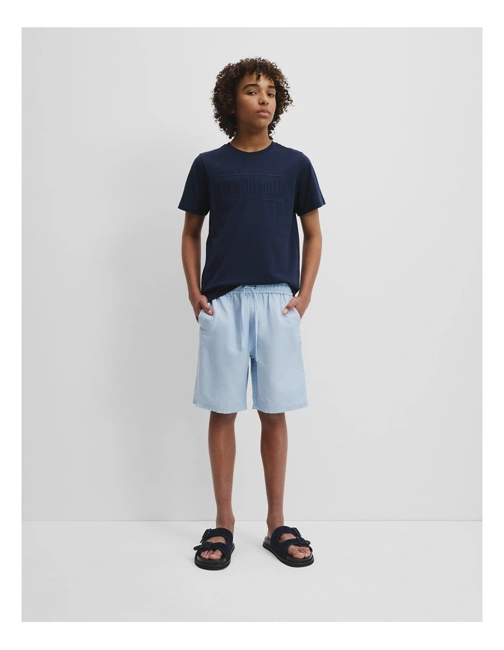 Teen Cotton Linen Short in Soft Blue image 1