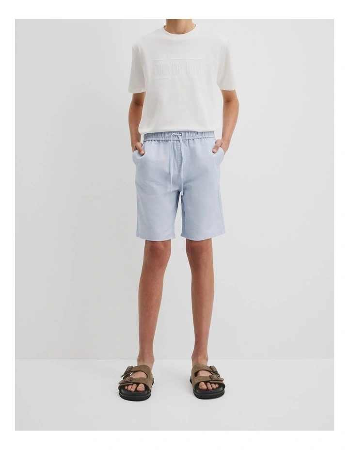 Teen Cotton Linen Short in Soft Blue image 2