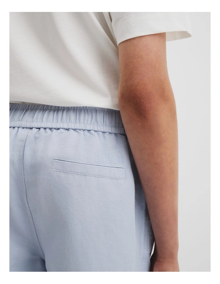 Teen Cotton Linen Short in Soft Blue image 3