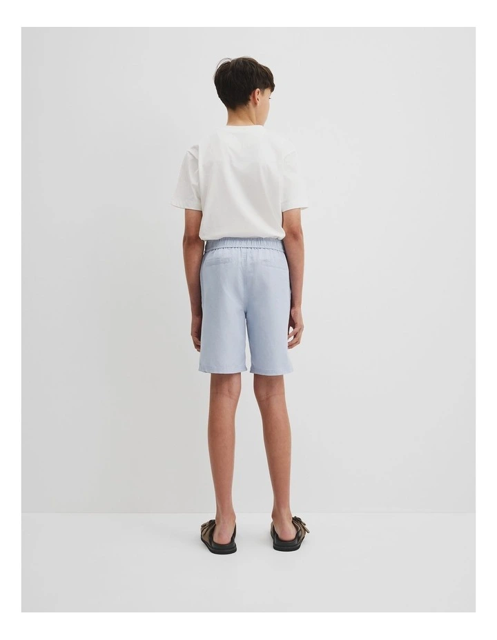 Teen Cotton Linen Short in Soft Blue image 4
