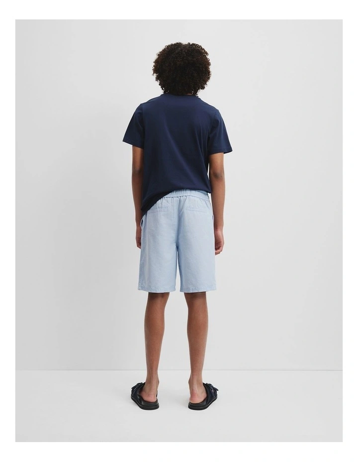 Teen Cotton Linen Short in Soft Blue image 4