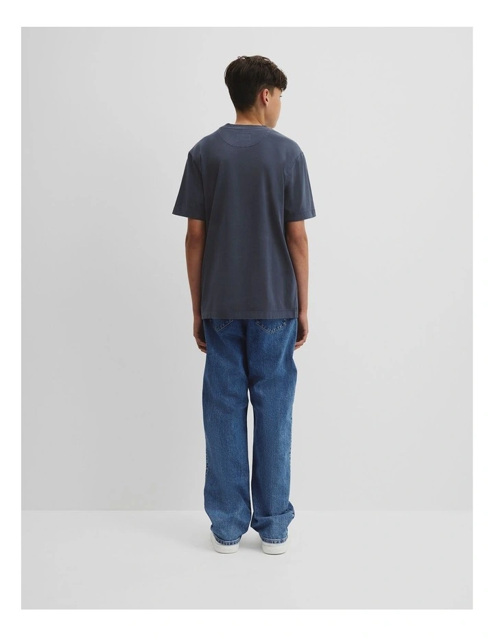 Teen Verified Australian Cotton Heritage Oversized T-shirt in Navy image 4
