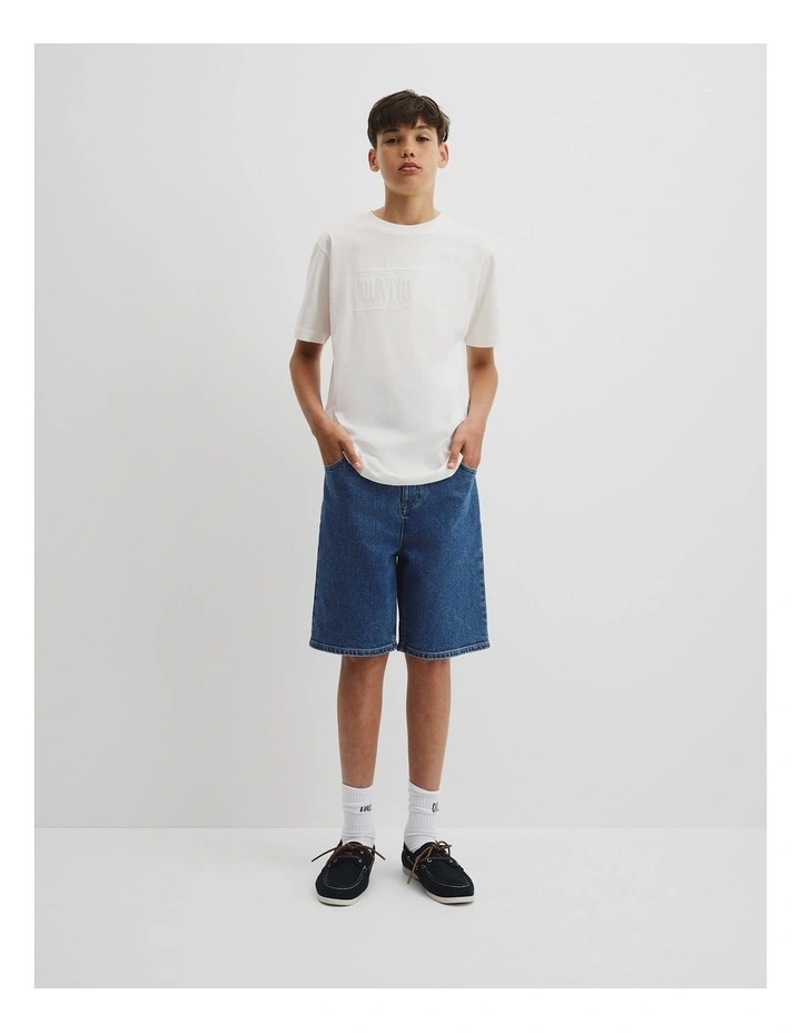 Teen Verified Australian Cotton Heritage Oversized T-shirt in Marshmallow image 1