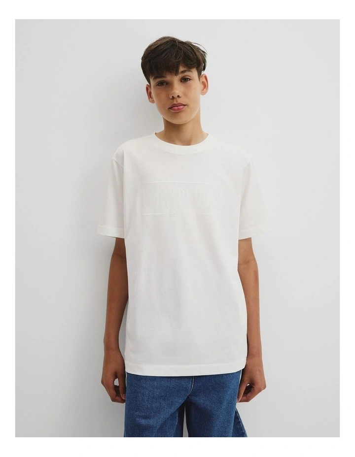 Teen Verified Australian Cotton Heritage Oversized T-shirt in Marshmallow image 2