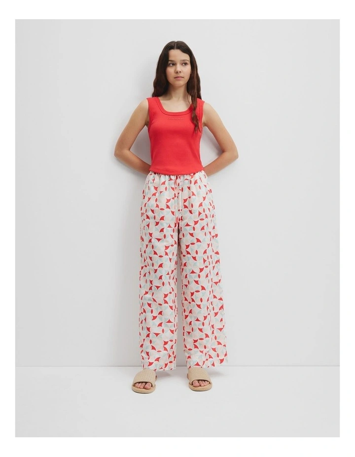Teen Linen Pant in Geometric Print image 1