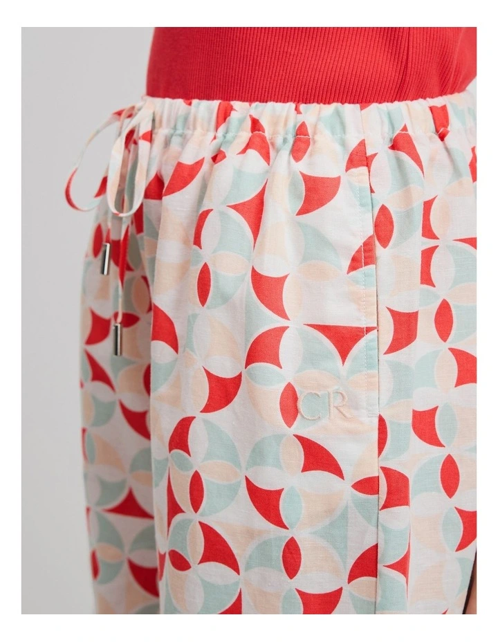 Teen Linen Pant in Geometric Print image 3