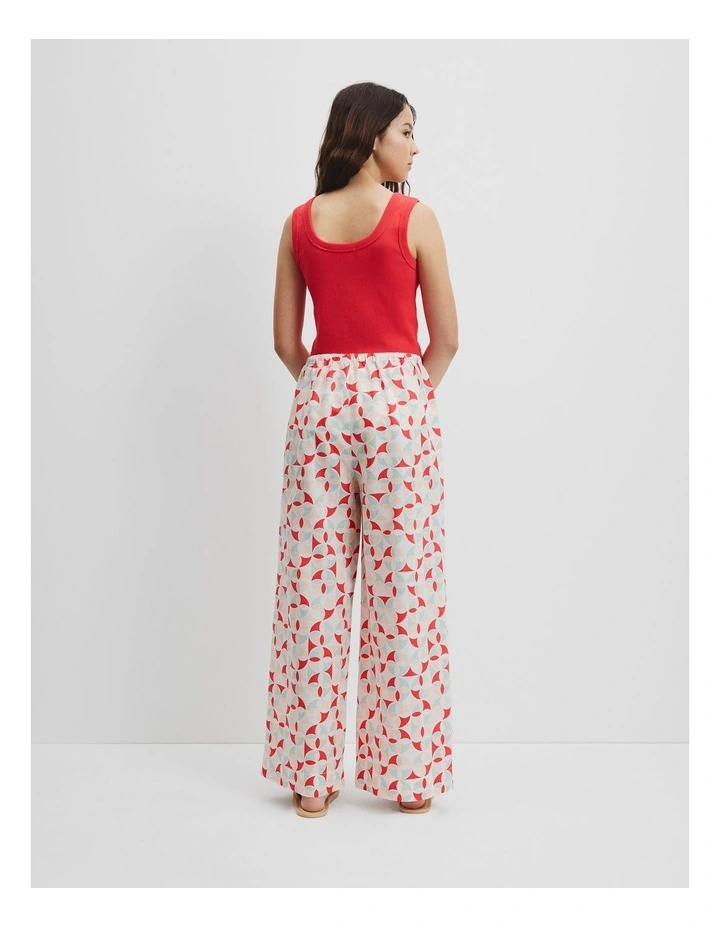 Teen Linen Pant in Geometric Print image 4