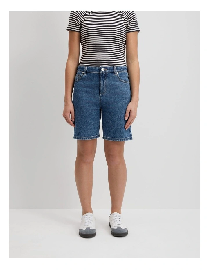 Teen High Rise Denim Short in Light Indigo image 2