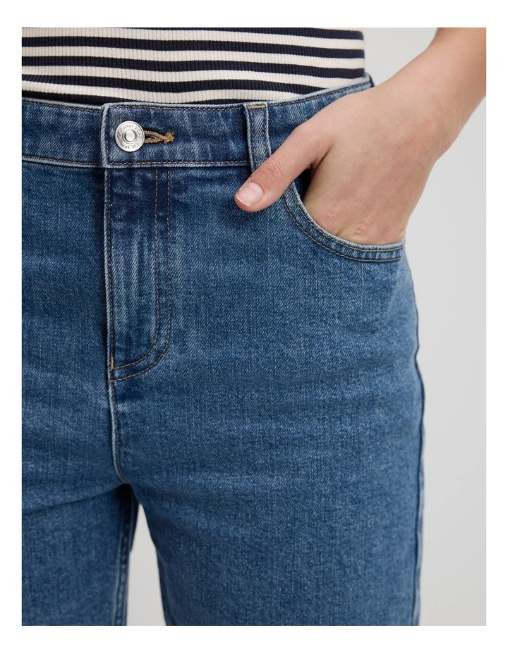 Teen High Rise Denim Short in Light Indigo image 3