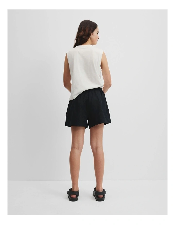 Teen Organically Grown Linen Short in Black image 4