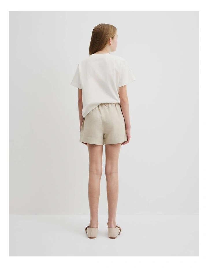 Teen Organically Grown Linen Short in Flax image 4
