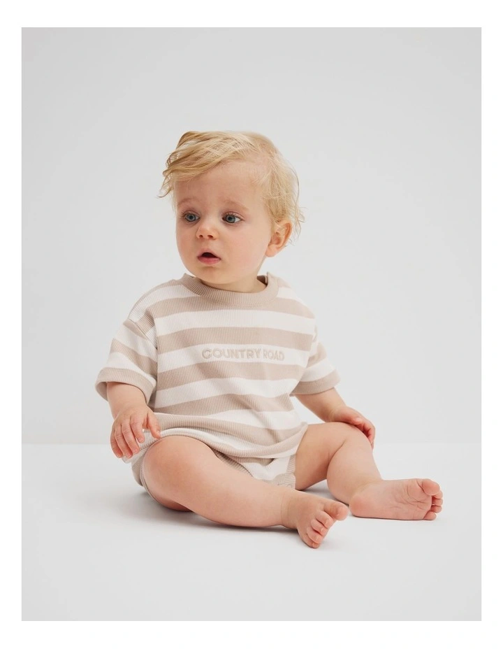 Organic Oversized T-Shirt Bodysuit in Shell image 2