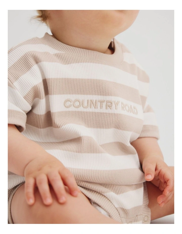 Organic Oversized T-Shirt Bodysuit in Shell image 3