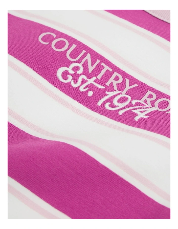 Organically Grown Cotton Country Road 74 Stripe Bodysuit in Grape image 5