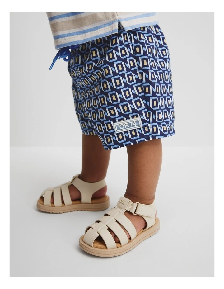 Recycled Blend Geometric Board Short in Arctic Blue image 2