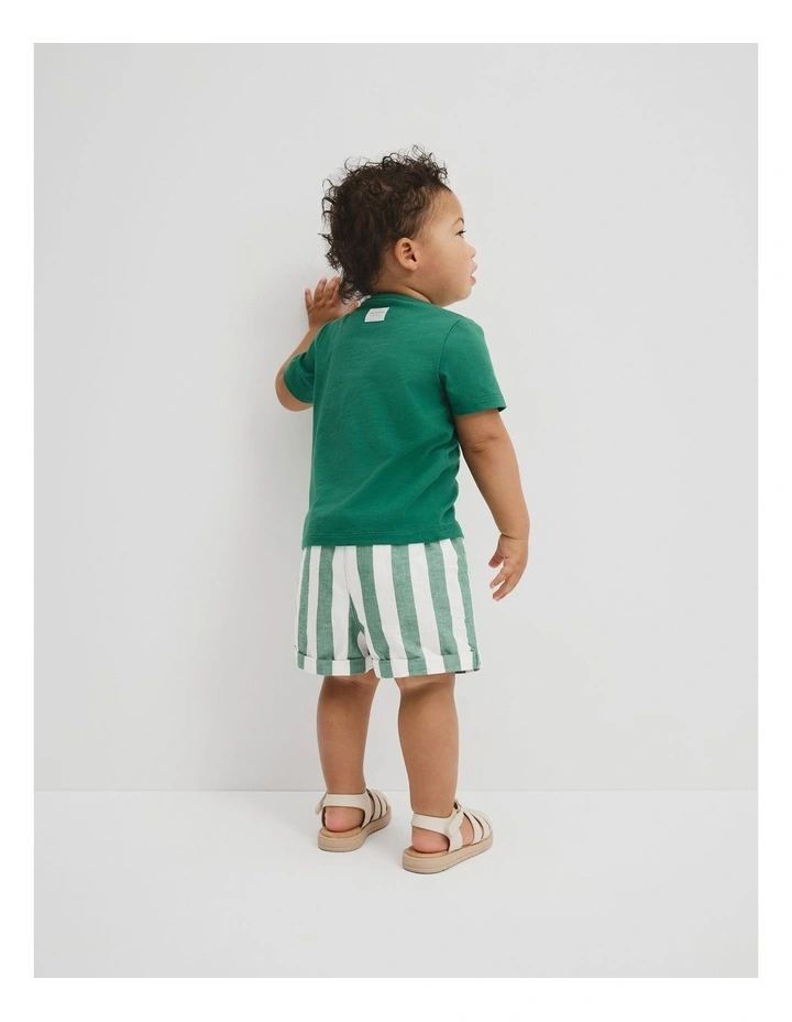 Organically Grown Cotton Boucle Logo T-shirt in Jungle image 3