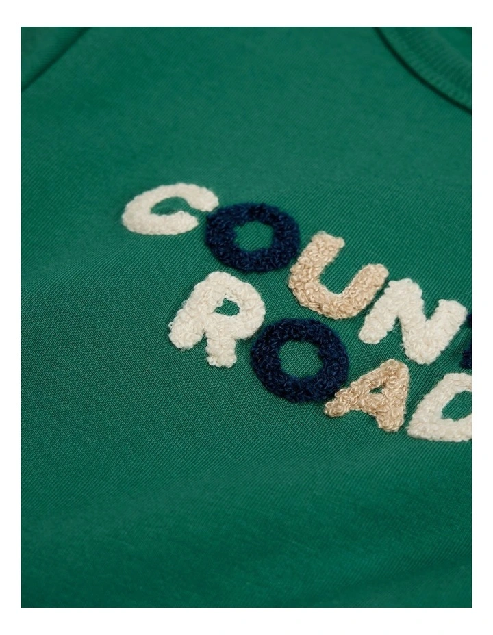 Organically Grown Cotton Boucle Logo T-shirt in Jungle image 5