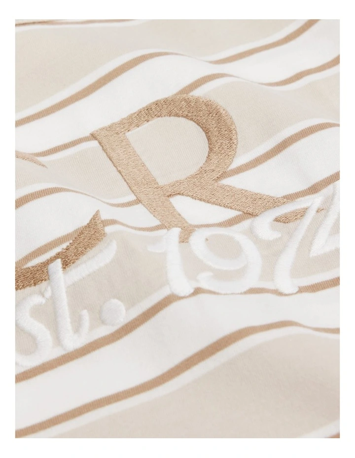 Australian Cotton CR Est. 1974 T-Shirt in Sand Stripe image 2