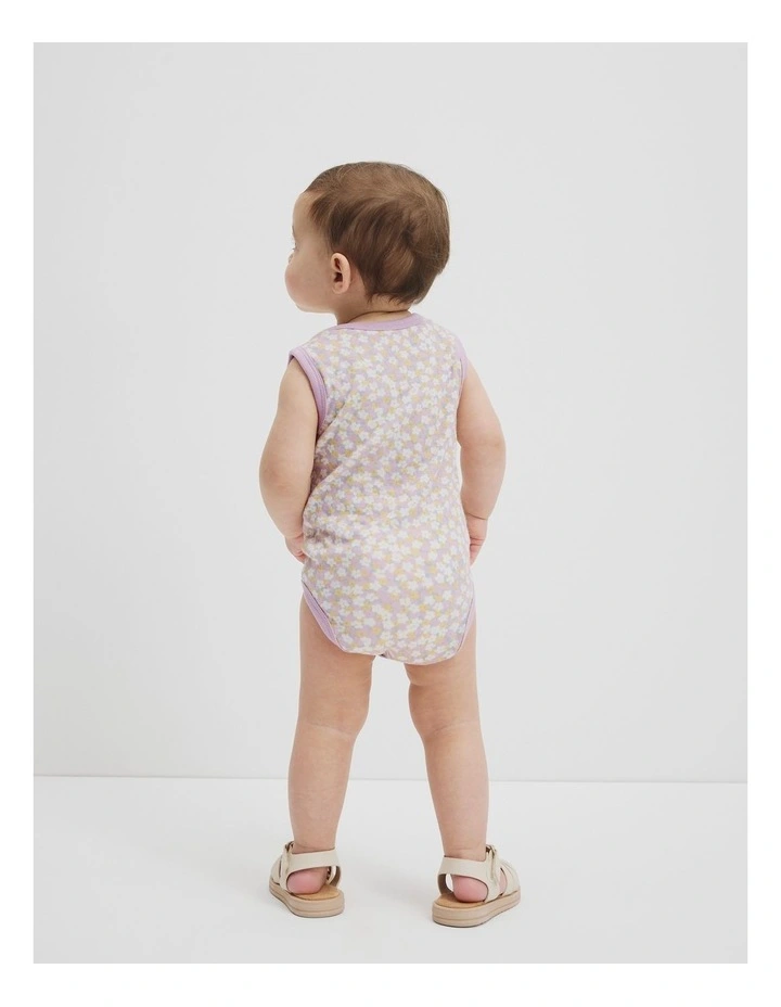 Organically Grown Cotton Heritage Bodysuit in Butter Floral image 3