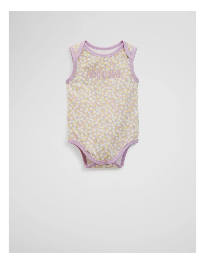 Organically Grown Cotton Heritage Bodysuit in Butter Floral image 4