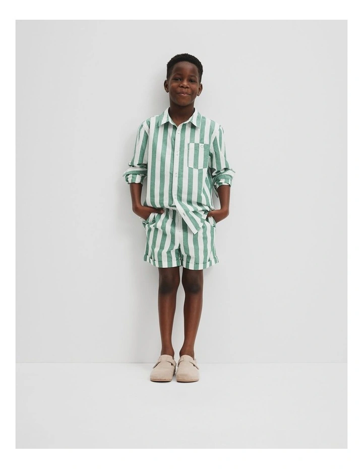 Organically Grown Cotton Blend Shirt in Jungle Stripe image 1