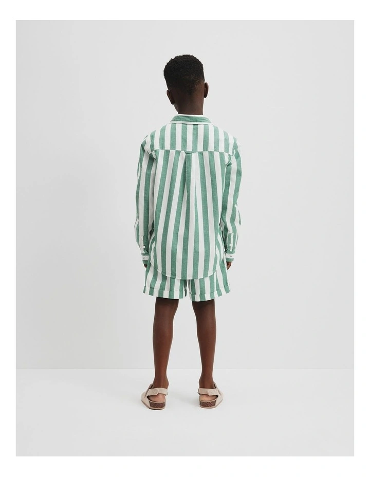 Organically Grown Cotton Blend Shirt in Jungle Stripe image 3