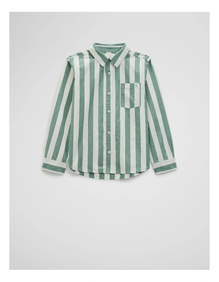 Organically Grown Cotton Blend Shirt in Jungle Stripe image 4