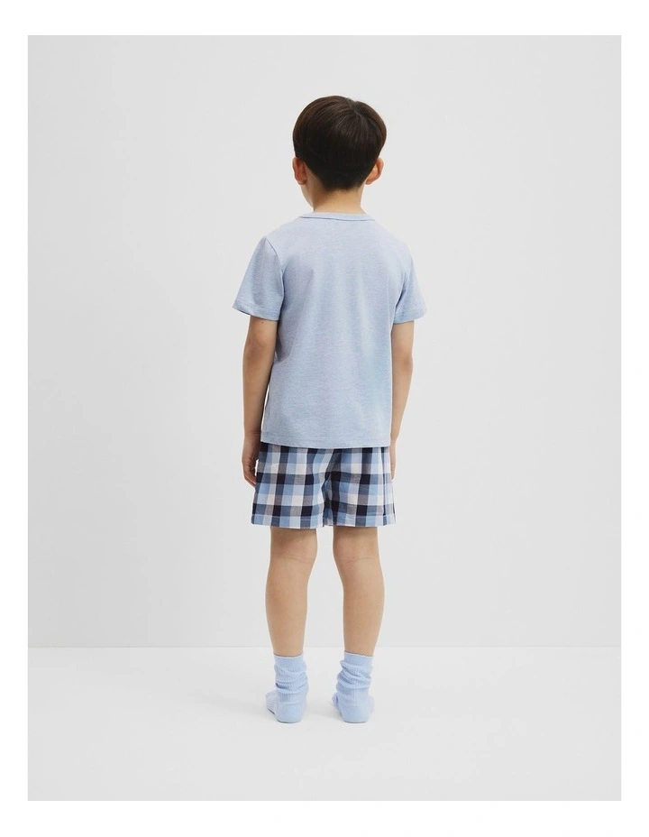 Check Pyjama Set in Blue Check image 3