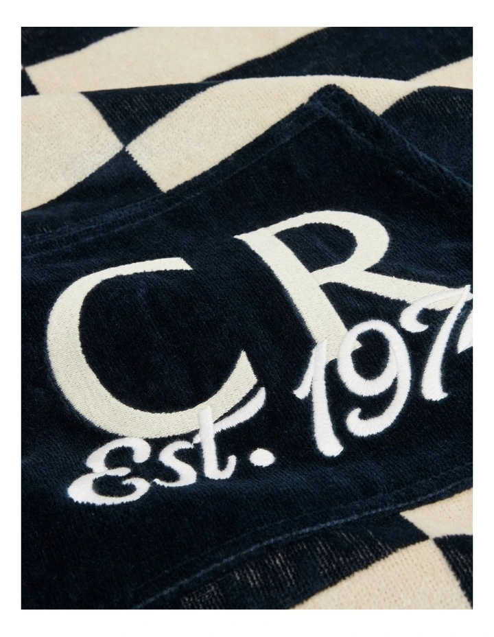 Australian Cotton CR Est. 1974 Swim Poncho in Navy Stripe Shell image 5