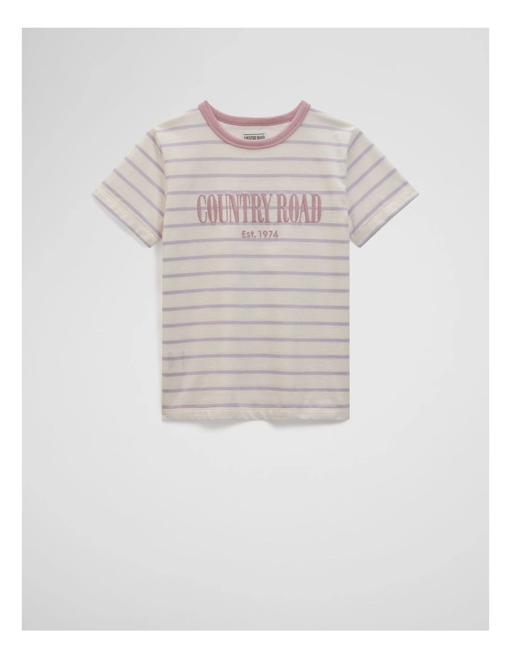 Australian Cotton Heritage T-Shirt in Lilac Stripe image 1