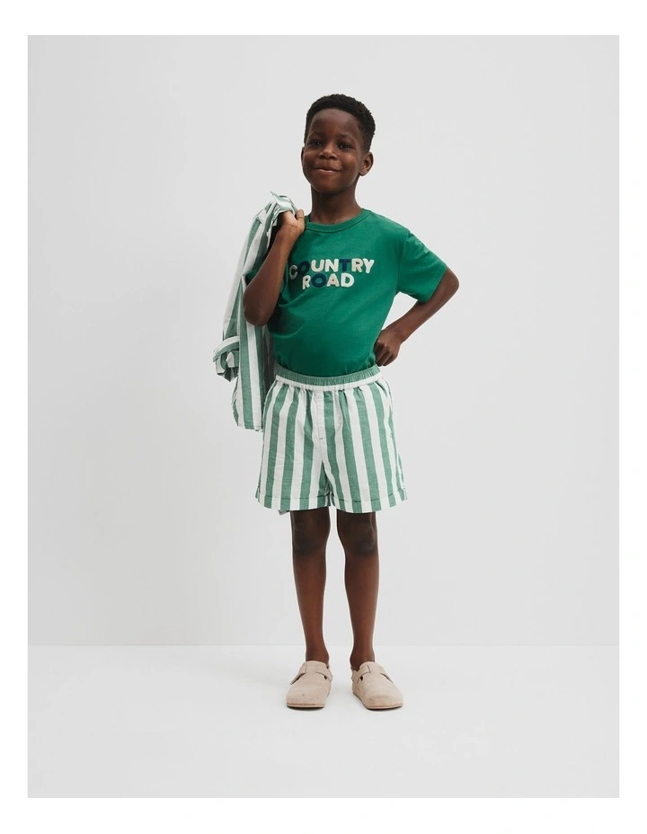 Organically Grown Cotton Boucle Logo T-shirt in Jungle image 2