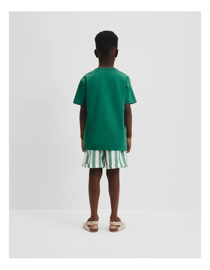 Organically Grown Cotton Boucle Logo T-shirt in Jungle image 3