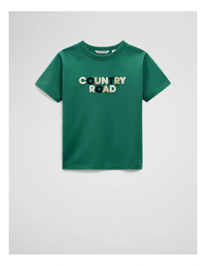 Organically Grown Cotton Boucle Logo T-shirt in Jungle image 4