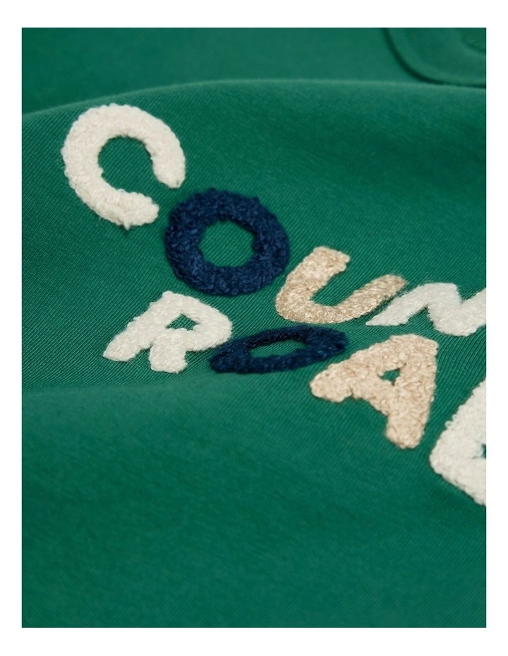 Organically Grown Cotton Boucle Logo T-shirt in Jungle image 5