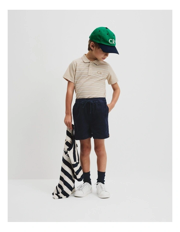 Australian Cotton CR Est. 1974 Polo Shirt in Sand Stripe image 1