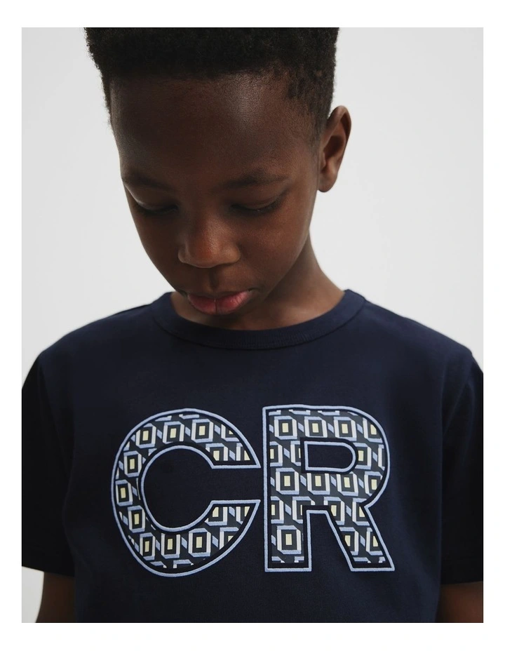 Organic Country Road Logo T-Shirt in Navy image 1