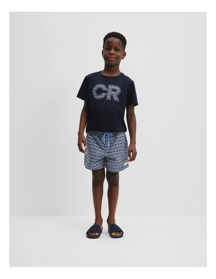 Organic Country Road Logo T-Shirt in Navy image 2