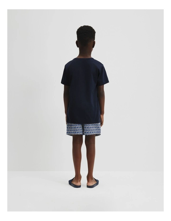 Organic Country Road Logo T-Shirt in Navy image 3