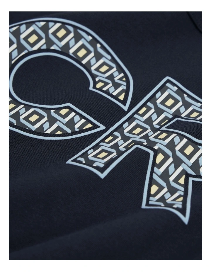 Organic Country Road Logo T-Shirt in Navy image 5