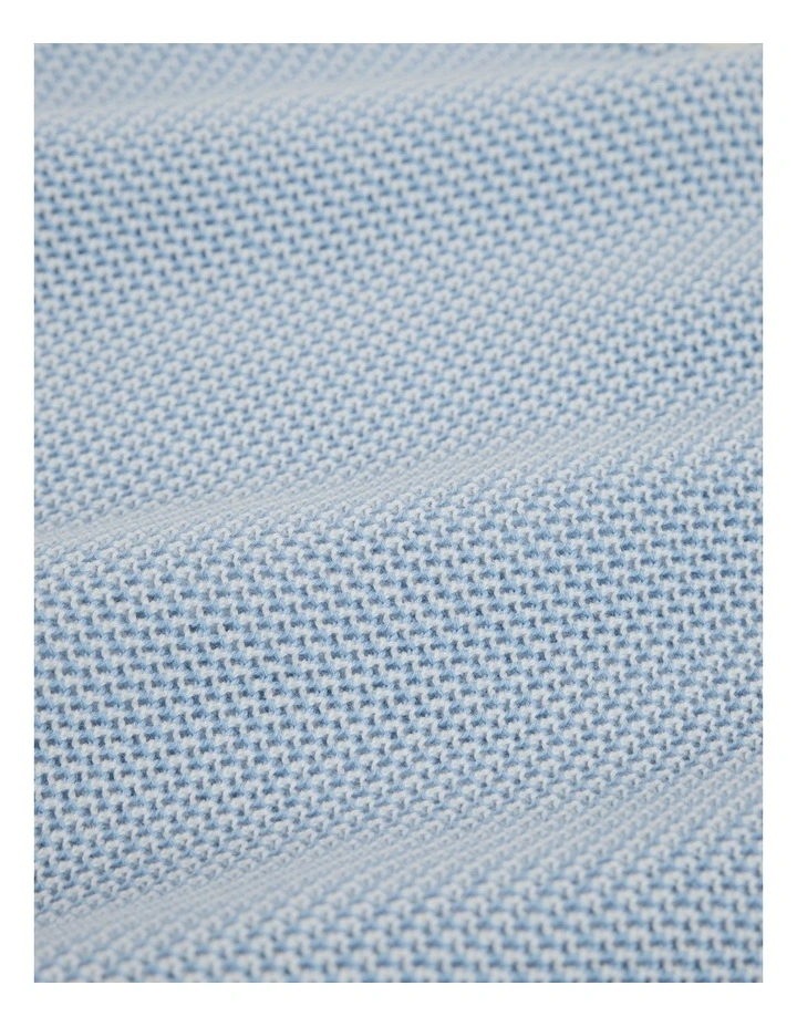 Organically Grown Cotton Knitted Polo in Arctic Blue image 5