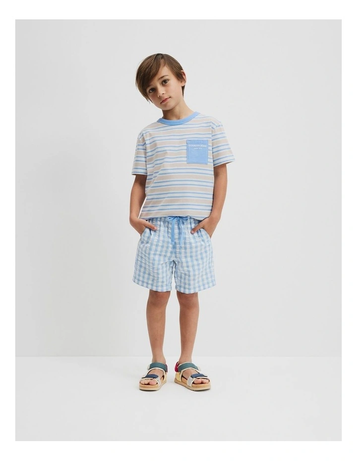 Pocket T-Shirt in Arctic Blue Stripe image 2