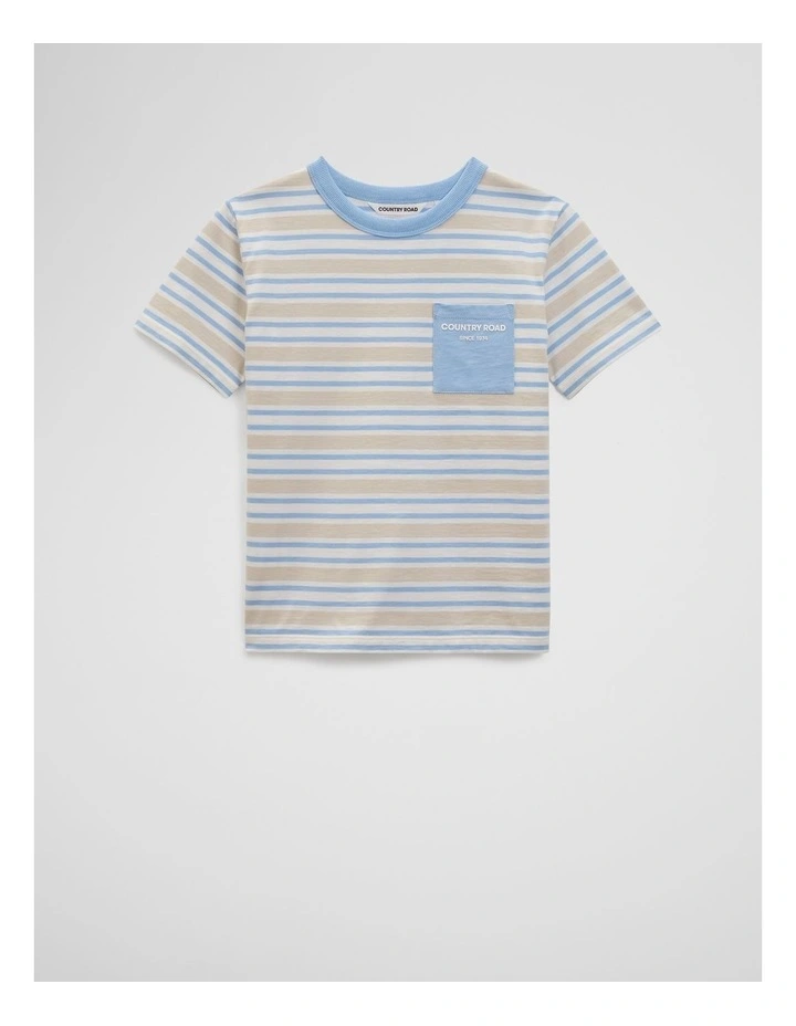 Pocket T-Shirt in Arctic Blue Stripe image 4