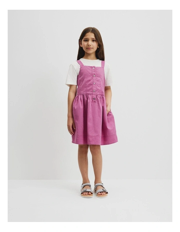 Button Denim Dress in Grape image 1