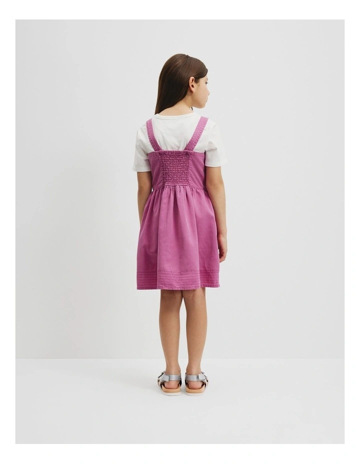 Button Denim Dress in Grape image 3